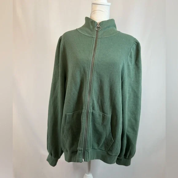 NEW / Madewell Simply Garment-Dyed Terry Zip-Up Lightweight Sweatshirt - Picture 2 of 8
